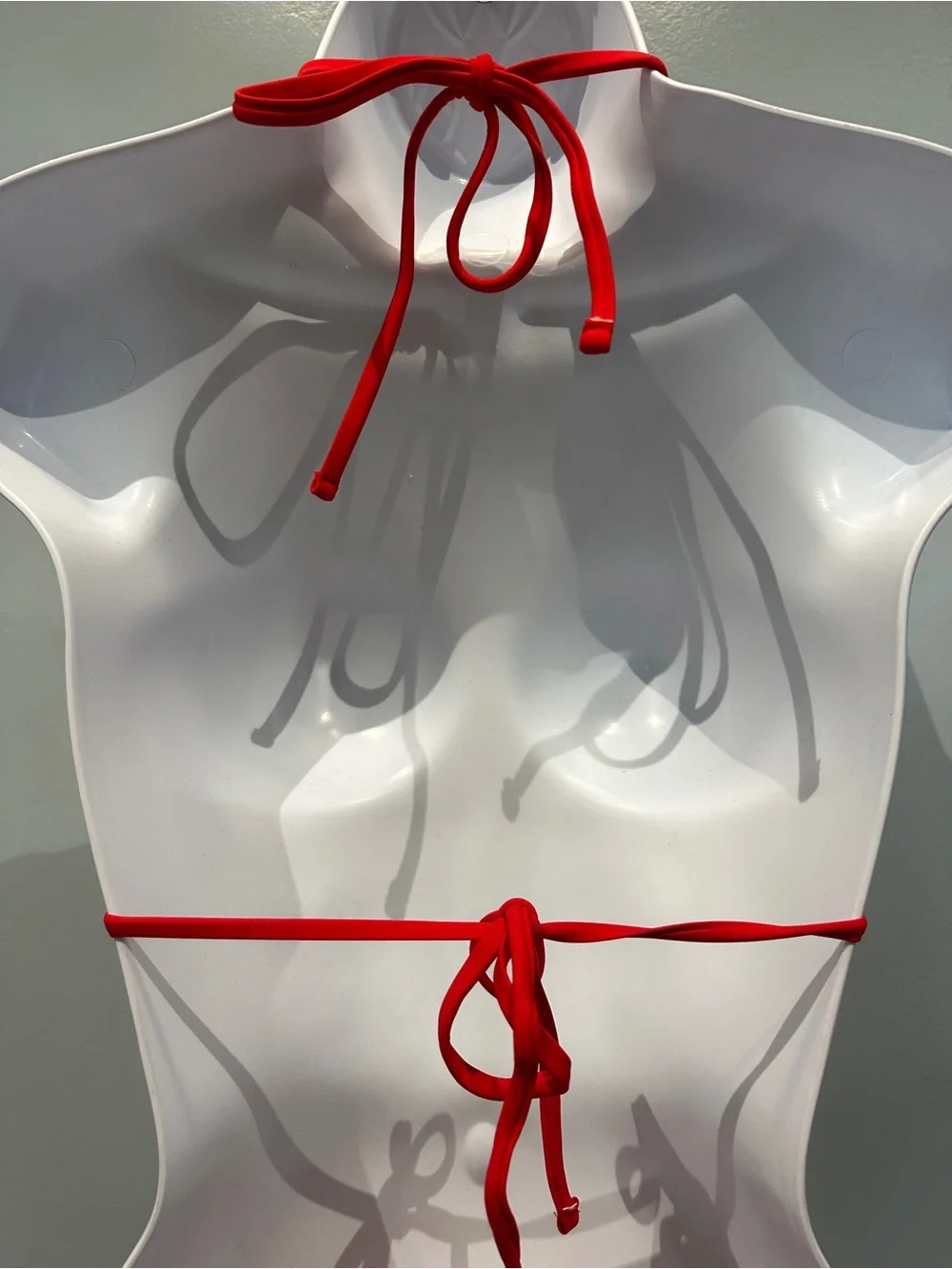 Red Strappy Triangle Cutout Bikini Small NWOT
